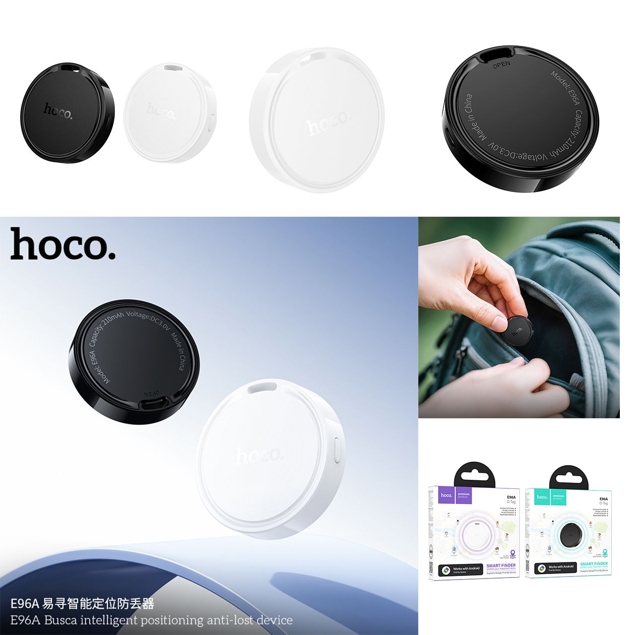 ( ANDROID) Thiết bị định vị thông minh chống thất lạc Hoco E96A Busca