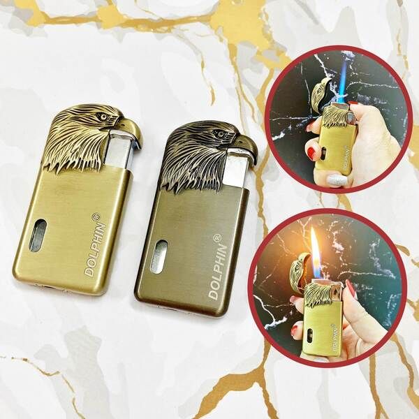 BẬT LỬA DOLPHIN 2 LỬA HÌNH ĐẦU ĐẠI BÀNG (LỬA NGỌN VÀ LỬA KHÈ) - (XÀI GAS)