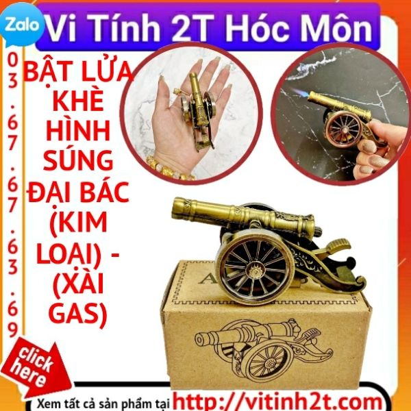 BẬT LỬA KHÈ HÌNH SÚNG ĐẠI BÁC (KIM LOẠI) - (XÀI GAS)