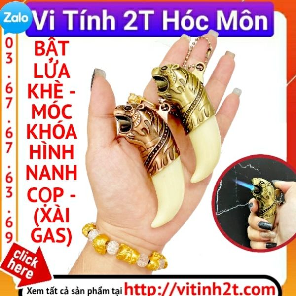 BẬT LỬA KHÈ - MÓC KHÓA HÌNH NANH CỌP - (XÀI GAS)