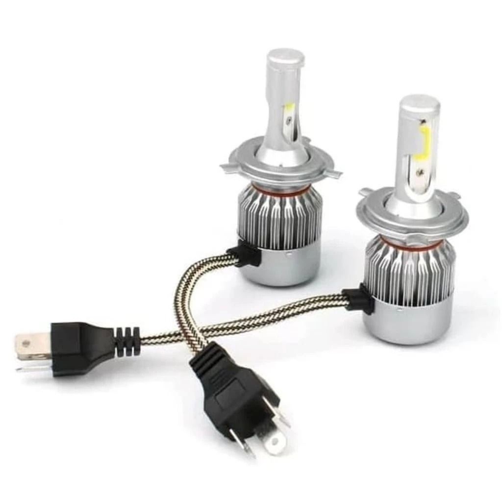 Bộ 2 đèn pha LED C6 H4 cao cấp 36w-3800LM công suất thực