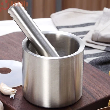 Bộ Cối Chày làm bằng kim loại đường kính 10cm dùng để giã thức ăn, giã cua chống nấm mốc