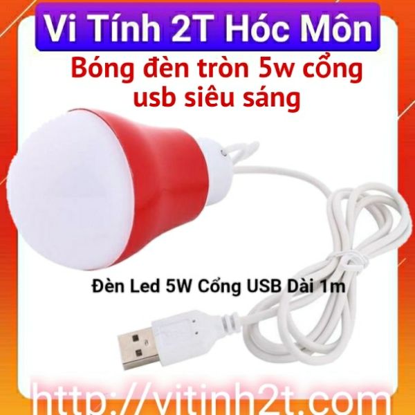 Bóng đèn Led - siêu tiết kiệm điện - siêu sáng - cổng USB - 5V - 5w  - sử dụng được với cốc sạc điện thoại - pin dự phòng - cổng máy tính