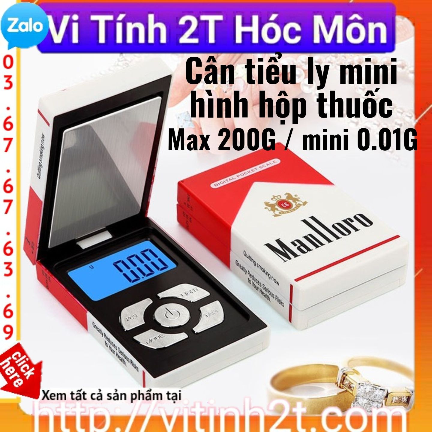 Cân tiểu ly mini hình hộp thuốc 200g/  0.01g tiểu li