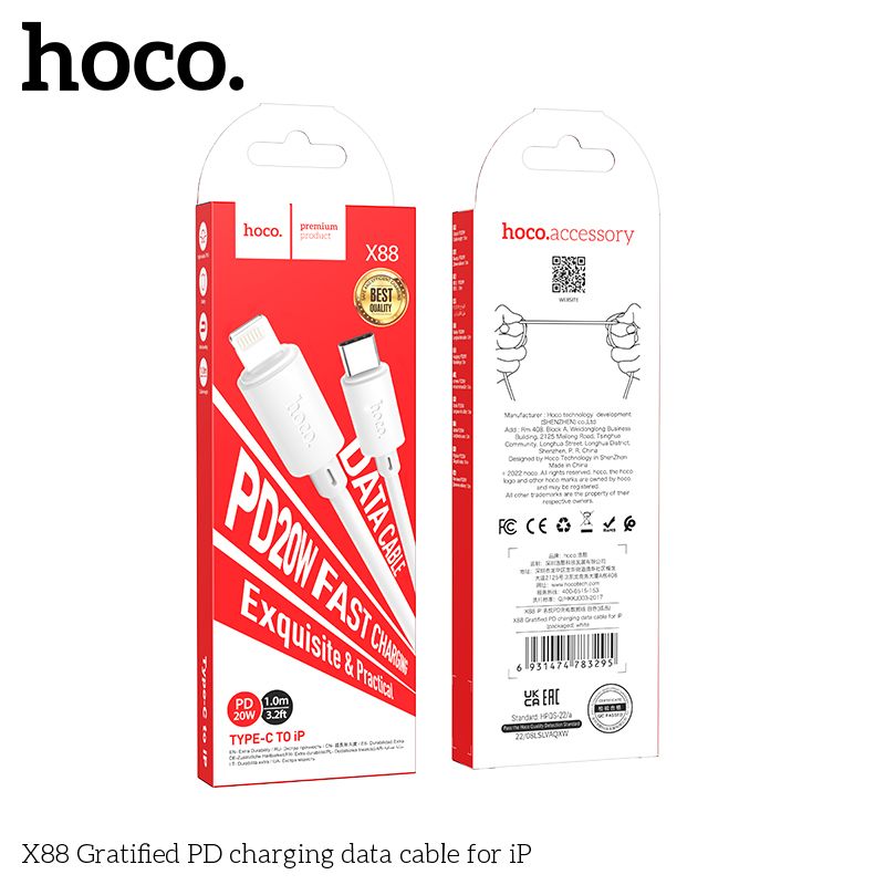 Cáp sạc Hoco X88 IP PD27W C-IP | Sạc nhanh chuẩn PD | Dây bền chắc | Giá rẻ | hoco Hóc Môn Cáp sạc nhanh Hoco X88 IP Strength | PD 27W Lightning | Sạc ổn định | Chính hãng | Vi Tính Hóc Môn Hoco X88 C-IP PD27W | Cáp sạc iPhone tốc độ cao | Chống đứt gã