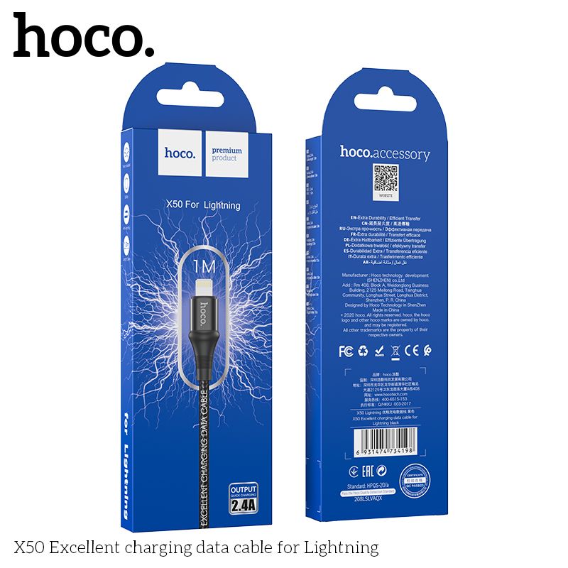 Cáp Sạc Nhanh HOCO X50 Lightning , 2.4A, 1M