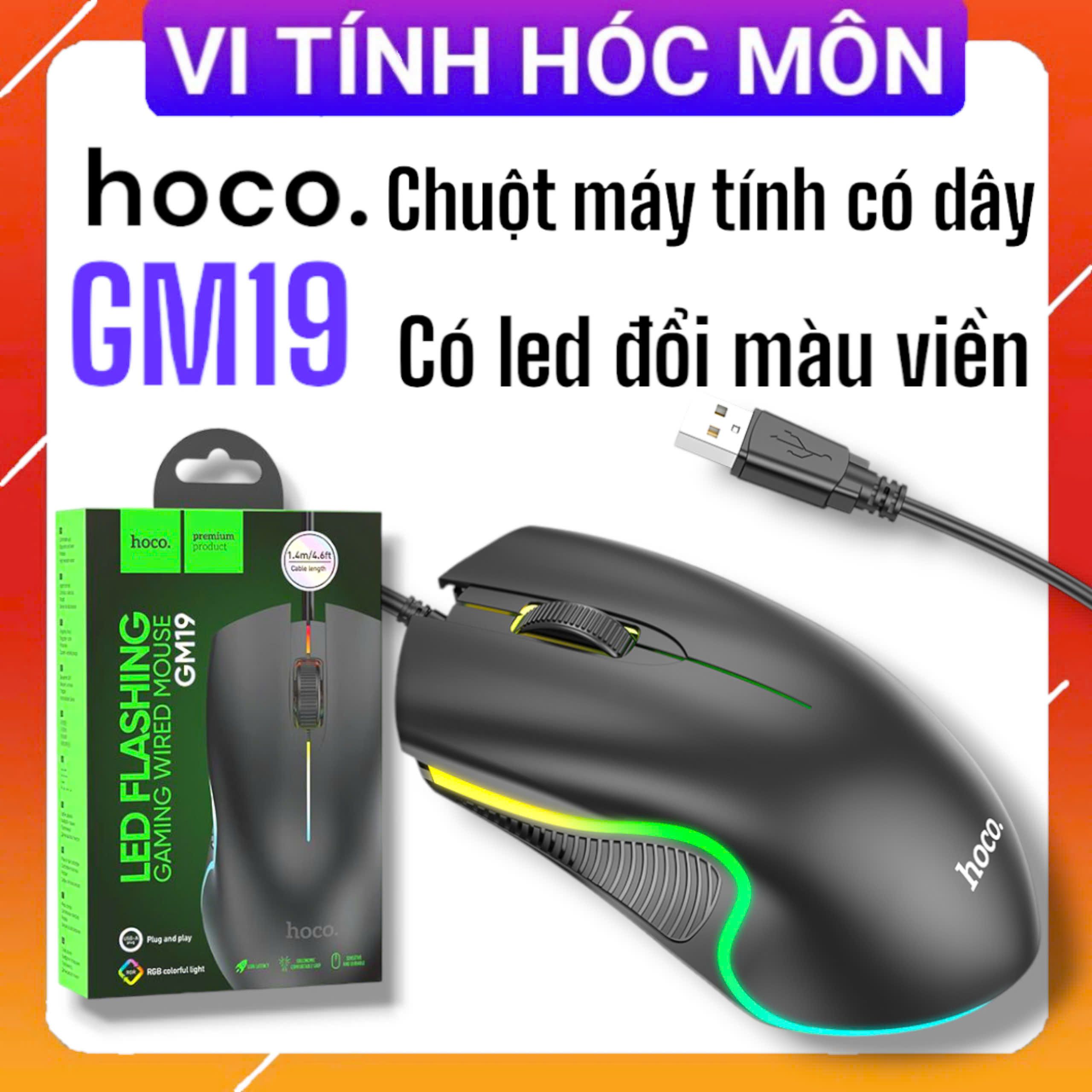 Chuột Chơi Game Có Dây Hoco GM19 Có LED Nhiều Màu - Chuột Chuyên Game huyện hóc môn