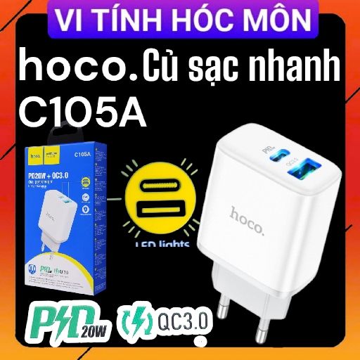 Củ sạc nhanh HOCO. C105A hai cổng USB C PD 20W thích hợp cho ...