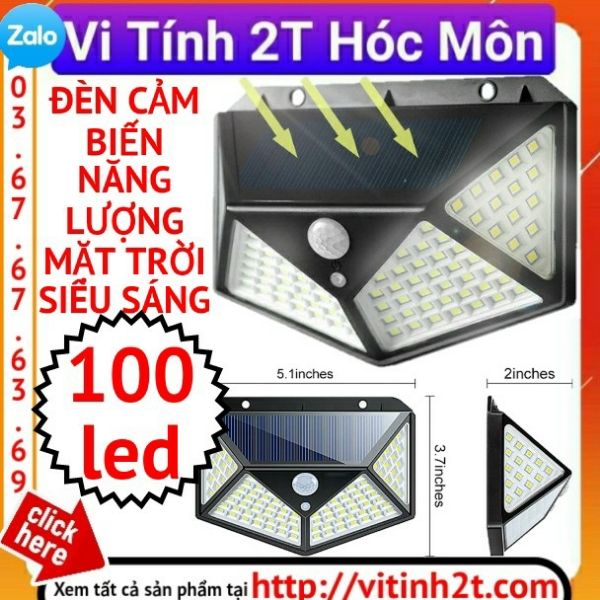 Đèn năng lượng mặt trời 100 LED -đèn cảm biến hồng ngoại