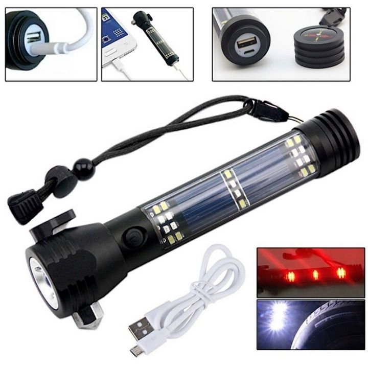 Đèn pin đa chức năng sạc usb năng lượng mặt trời