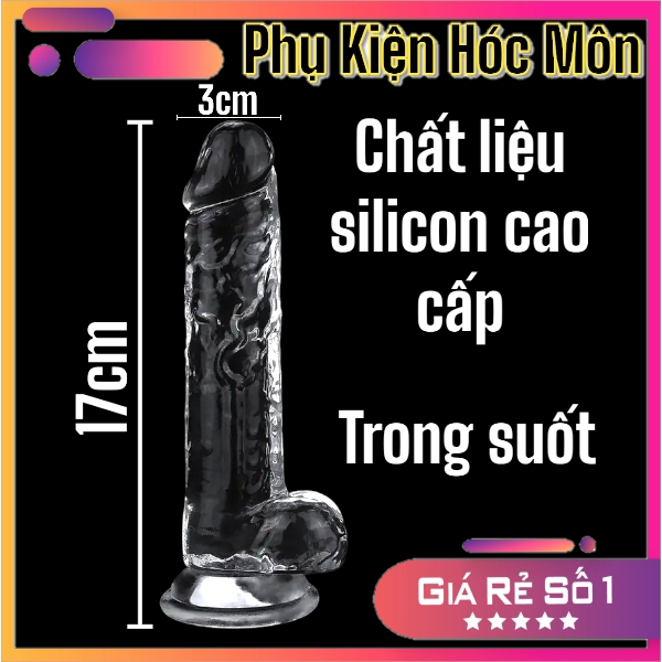 Dương Vật Giả Trong Suốt Suông Đẹp Dẻo Dai | Silicon Cao Cấp | Size 17cm x 3cm | Hít Tường Hít Đất | Clear Dildo | Đồ Chơi Tình Yêu | Chính Hãng | Giá Tốt | Kín Đáo | An Toàn | Vi Tính Hóc Môn