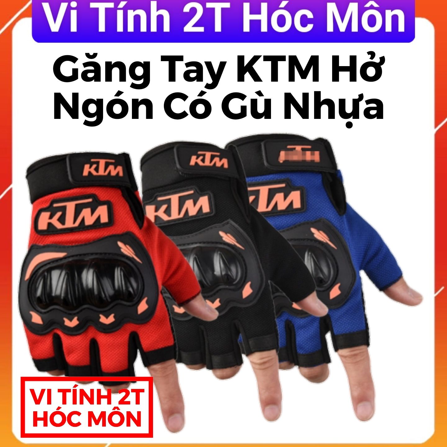 Găng Tay KTM Hở Ngón Có Gù Nhựa