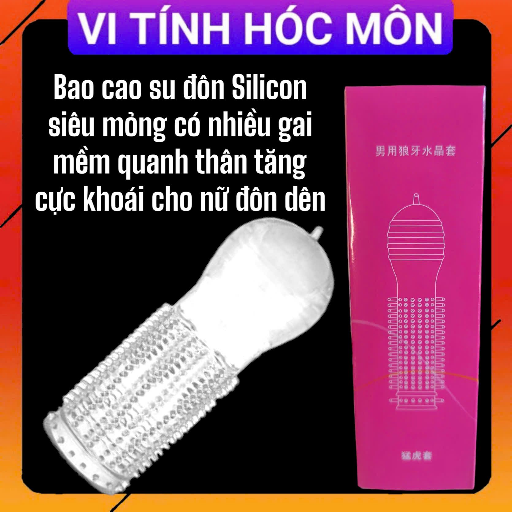 (Hộp hồng) Bao cao su đôn Silicon siêu mỏng có nhiều gai mềm quanh thân tăng cực khoái cho nữ đôn dên