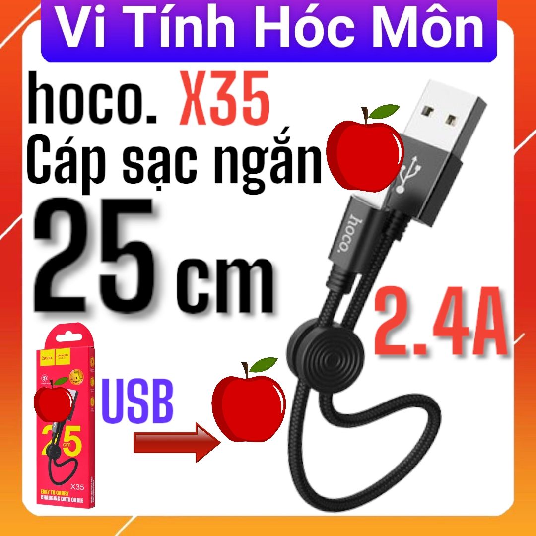 [lightning] IP Cáp sạc ngắn 25cm hoco x35 2.4A Charging data cable