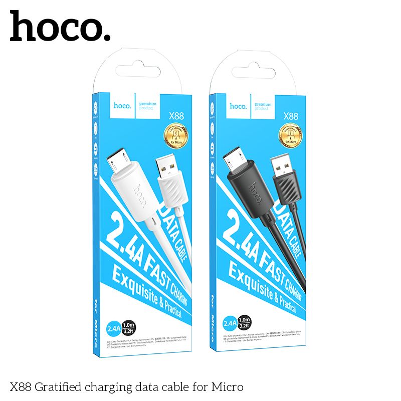 (micro usb) Cáp sạc nhanh 2.4A hoco x88