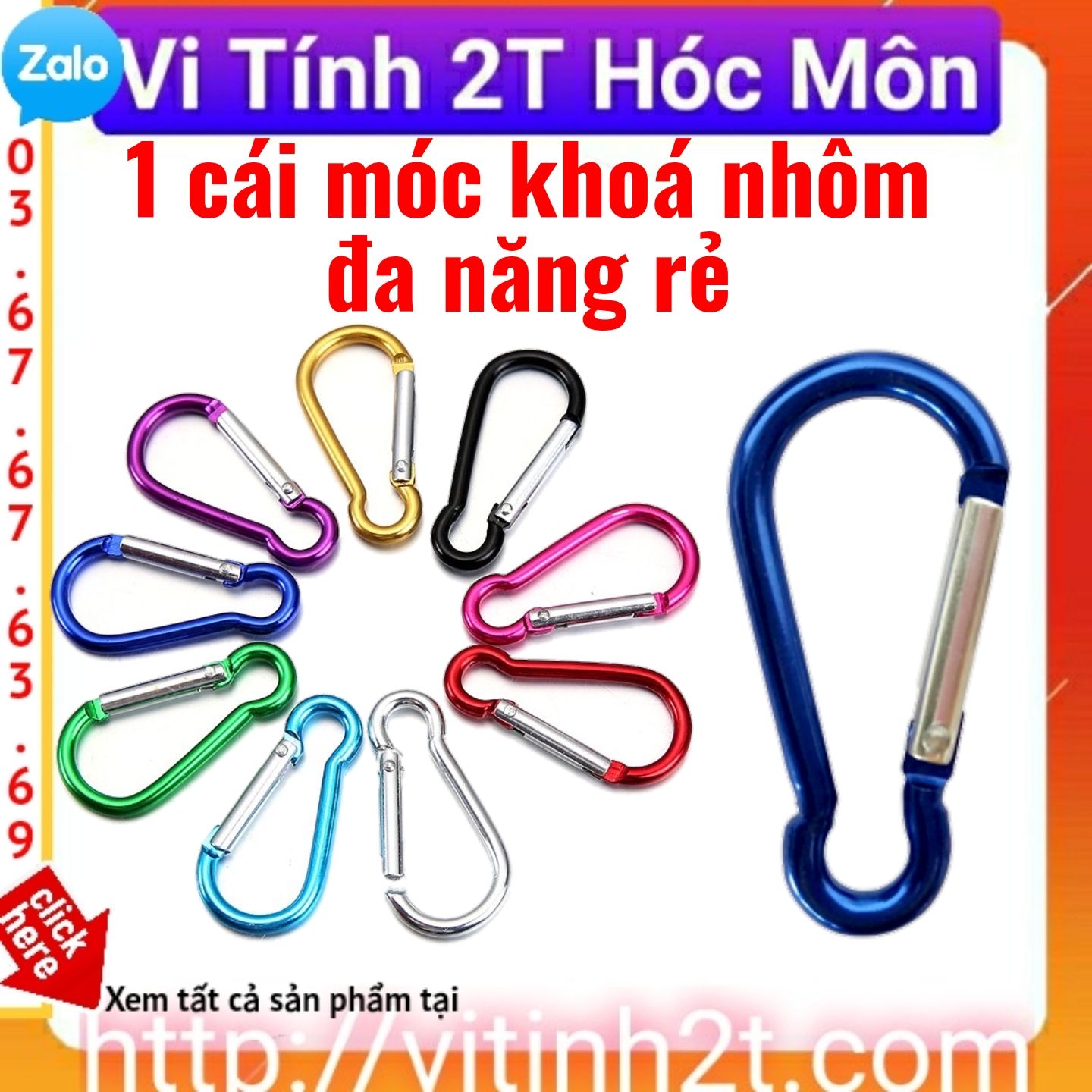 Móc Khoá Đa Năng Nhôm Chắc Chắn