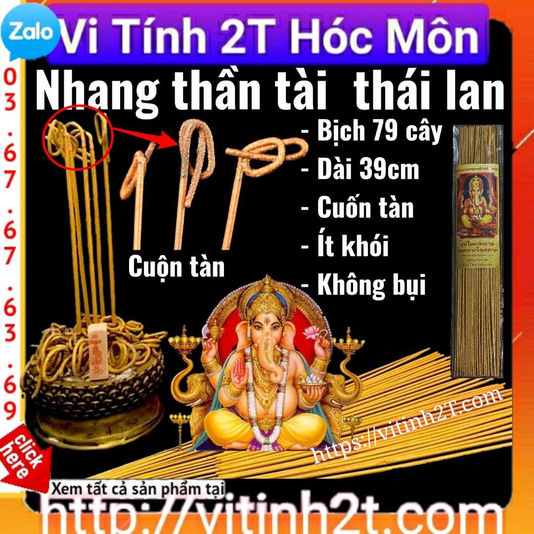 Nhang thần tài 79 cây, cuộn tàn, ít khói, nhang sạch, không bụi