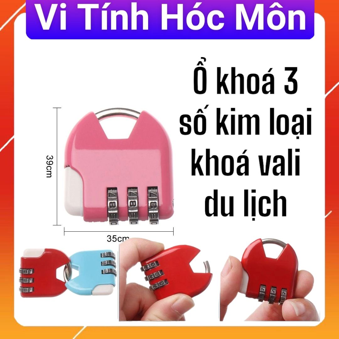 Ổ khoá 3 số kim loại khoá vali du lịch