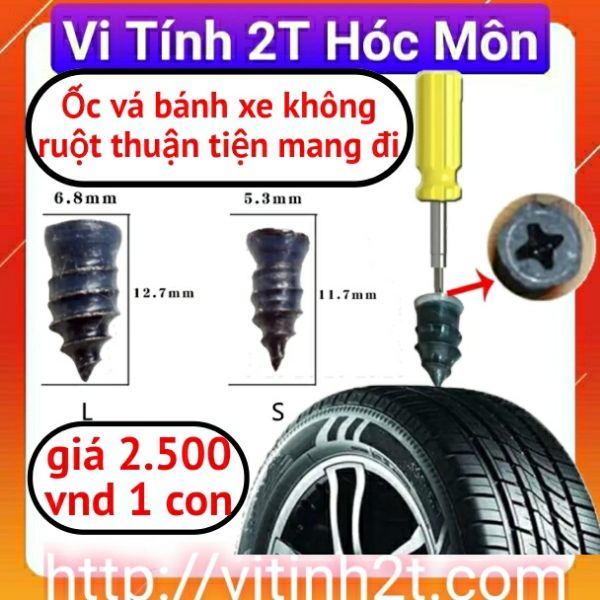 Ốc vá bánh xe không ruột thuận tiện mang theo