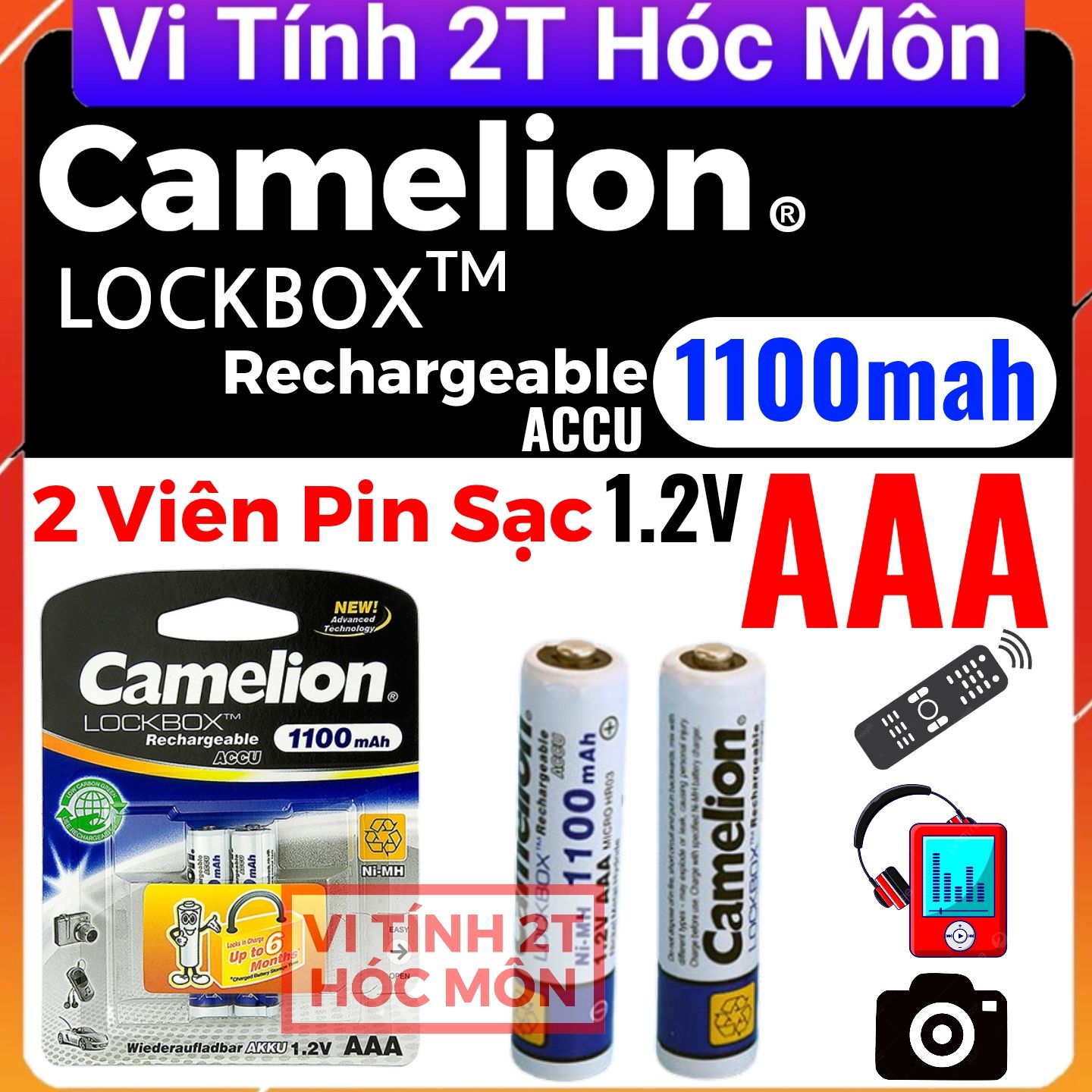(pin sạc aaa) Pin sạc aaa camelion 1100mah