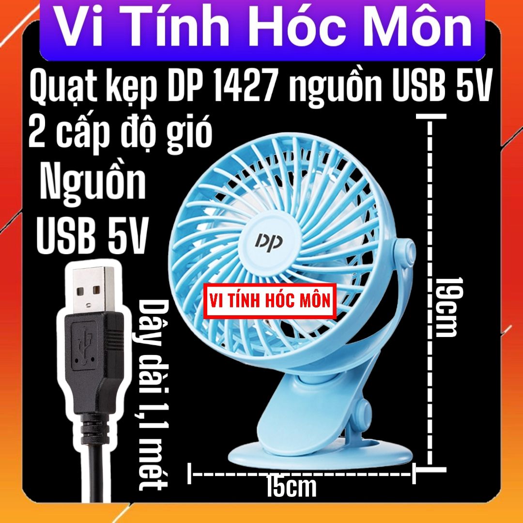 Quạt Kẹp Bàn Nguồn USB 5v DP-1427 cắm pin dự phòng không lo hết pin