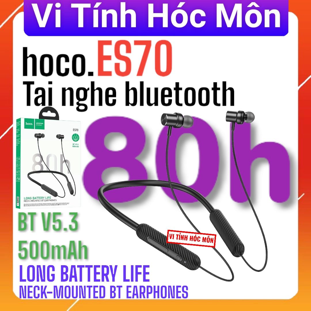 TAI NGHE Bluetooth ĐEO CỔ hoco ES70 ARMOR pin trâu 80 tiếng