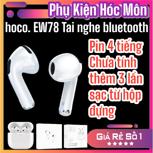 Tai nghe Bluetooth Hoco EW78 Chính Hãng | Chuẩn Bluetooth 5.4 | Kết nối ổn định nhanh chóng | Âm thanh sống động chân thực | Thiết kế nhỏ gọn tiện lợi | Pin bền sạc nhanh | Giá rẻ chính hãng | Vi Tính Hóc Môn