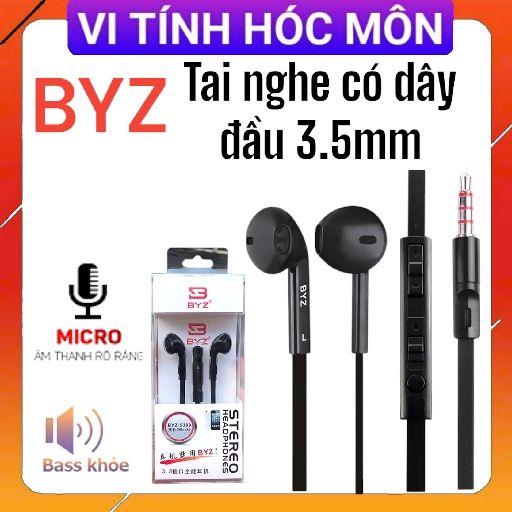 Tai nghe nhét tai stereo BYZ S389 3.5mm chất lượng dây dẹp