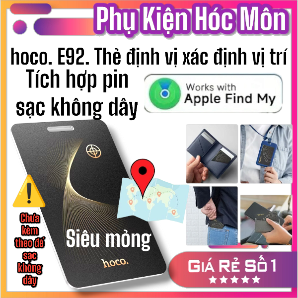 Thiết Bị Chống Thất Lạc Định Vị Hoco E92 Savior | Mỏng Như Thẻ ATM | Định Vị Thông Minh | An Toàn Tiện Lợi | Chính Hãng Giá Tốt | Vi Tính Hóc Môn