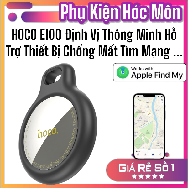 Thiết Bị Định Vị Chống Thất Lạc Thông Minh Graceful Hoco E100 | Định Vị Đồ Vật, Người Già, Trẻ Em | Vi Tính Hóc Môn