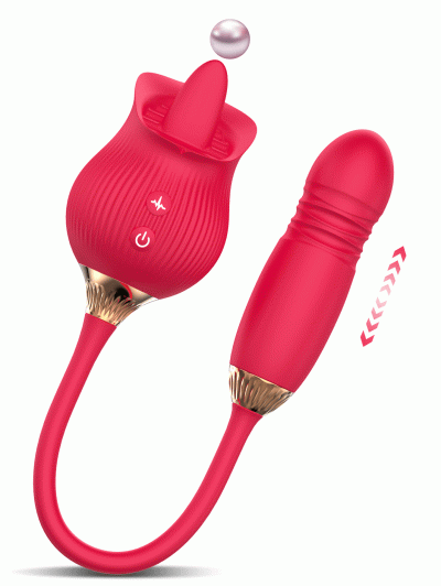 Máy Rung Tình Yêu 2 Đầu | Lưỡi Liếm & Dương Vật Thụt | Trứng Rung Mát Xa | Đồ Chơi Tình Dục Cao Cấp | Vi Tính Hóc Môn | Hoa hồng liếm lưỡi