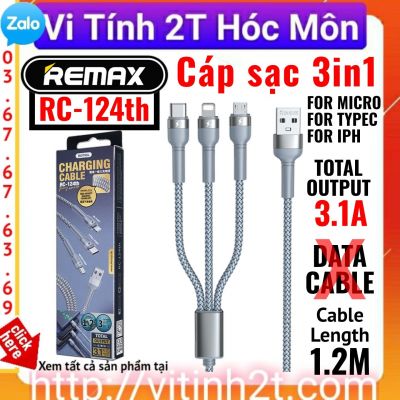 Cáp sạc 3 đầu 3in1 remax RC-124th
