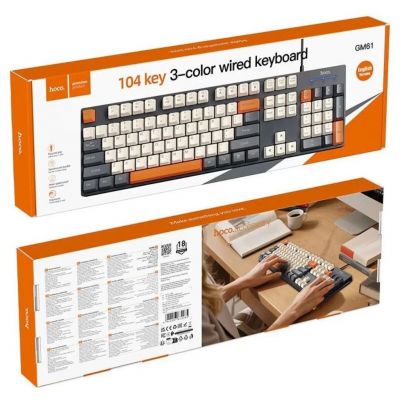 Bàn phím máy tính Hoco GM61 có dây kết nối cổng USB