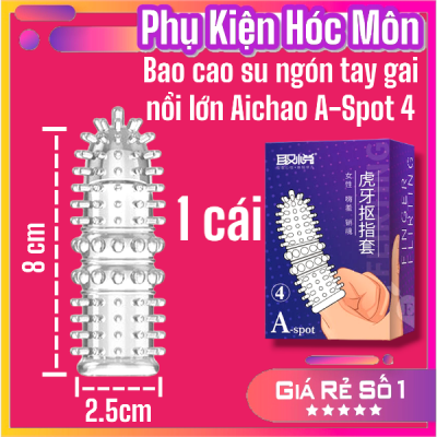 Bao Cao Su Ngón Tay Aichao A-spot 4 | Gai Nổi Lớn | Kích Thích Điểm Nhạy | Hộp 1 Cái | Vi Tính Hóc Môn | Đồ Chơi Tình Yêu Hóc Môn