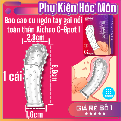Bao Cao Su Ngón Tay G-spot 1 | Gai Nổi Toàn Thân | Hộp 1 Cái | An Toàn – Kích Thích | Vi Tính Hóc Môn | Đồ Chơi Tình Yêu Hóc Môn