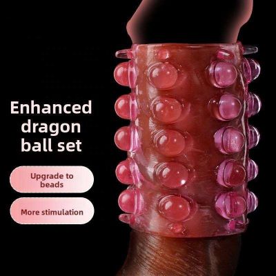 Bao đôn khúc giữa 30 bi siêu mềm mịn Men's Delay Ring with Spiked Crystal Set 30-Bead Particle Lock Semen Ring 100% Waterproof