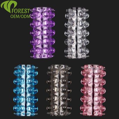 Bao đôn khúc giữa 30 bi siêu mềm mịn Men's Delay Ring with Spiked Crystal Set 30-Bead Particle Lock Semen Ring 100% Waterproof