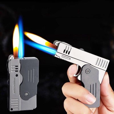 BẬT LỬA 2IN1 HÌNH SÚNG 2 LỬA (LỬA NGỌN VÀ LỬA HOẢ TIỄN) - (XÀI GAS)