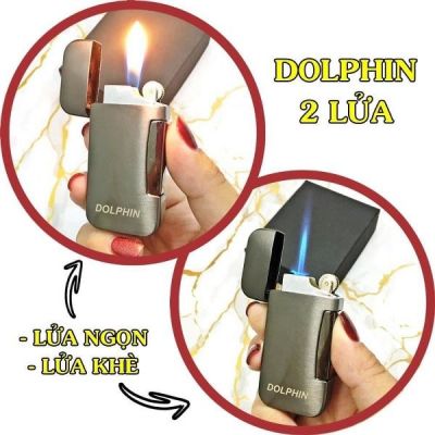 BẬT LỬA DOLPHIN 2IN1 LỬA NGỌN VÀ LỬA HOẢ TIỄN - (XÀI GAS)