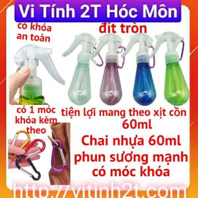 Bình Xịt Khử Khuẩn 60ml Móc khóa Siêu Tiện Dụng ( Ngẫu Nhiên 1 Màu )