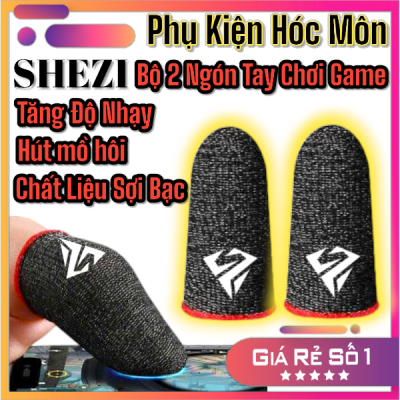 Bộ 2 ngón tay chơi game Shezi sợi bạc | Bao tay chơi game chống mồ hôi | Găng tay chơi game tăng độ nhạy cảm ứng | Phụ kiện chơi game mobile siêu mượt | Phụ kiện Shezi chính hãng dành cho game thủ | Vi Tính Hóc Môn