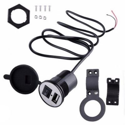 Bộ sạc điện thoại cho xe máy có công tắc