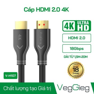 (co vat) Cáp HDMI 2.0 V-H107 5M | Cáp HDMI 2K 4K 60Hz Chính Hãng | Cáp HDMI Dài 5 Mét Chất Lượng Cao | Cáp HDMI Kết Nối Tivi Máy Tính | Cáp HDMI Truyền Tín Hiệu 4K Sắc Nét | Cáp HDMI Giá Rẻ Bền Bỉ | Cáp HDMI Cho PC Laptop TV | Cáp HDMI Chuẩn 2.0 Tốc Độ Ca