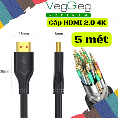 (co vat) Cáp HDMI 2.0 V-H107 5M | Cáp HDMI 2K 4K 60Hz Chính Hãng | Cáp HDMI Dài 5 Mét Chất Lượng Cao | Cáp HDMI Kết Nối Tivi Máy Tính | Cáp HDMI Truyền Tín Hiệu 4K Sắc Nét | Cáp HDMI Giá Rẻ Bền Bỉ | Cáp HDMI Cho PC Laptop TV | Cáp HDMI Chuẩn 2.0 Tốc Độ Ca