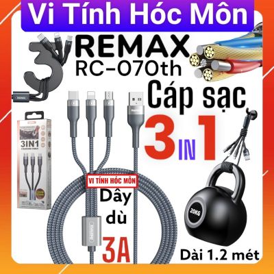 Cáp sạc 3 đầu Remax RC-070th ( micro usb, Type C, lightning)