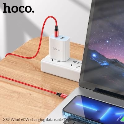 Cáp sạc Hoco X89 Type-C to Type-C | Sạc nhanh chính hãng | Dây dù bện siêu bền | Tương thích Samsung | iPhone 15 | Xiaomi | 1M | Vi Tính Hóc Môn
