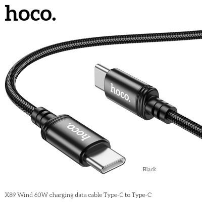 Cáp sạc Hoco X89 Type-C to Type-C | Sạc nhanh chính hãng | Dây dù bện siêu bền | Tương thích Samsung | iPhone 15 | Xiaomi | 1M | Vi Tính Hóc Môn