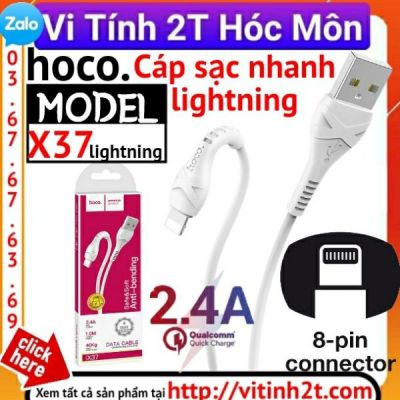 (Lightning) cáp sạc nhanh 2.4A hoco x37