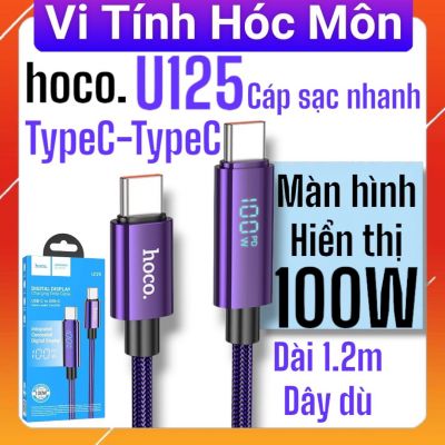 Cáp sạc Type C- Type C hoco U125 PD100W có màn hình led hiện thị số WATT vi tính hóc môn