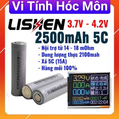 Cell pin 18650 lishen xám 2500mah 5C dòng xả 15A pin lishen